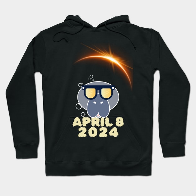 Funny Manatees 2024 Solar Eclipse Hoodie by Teewyld